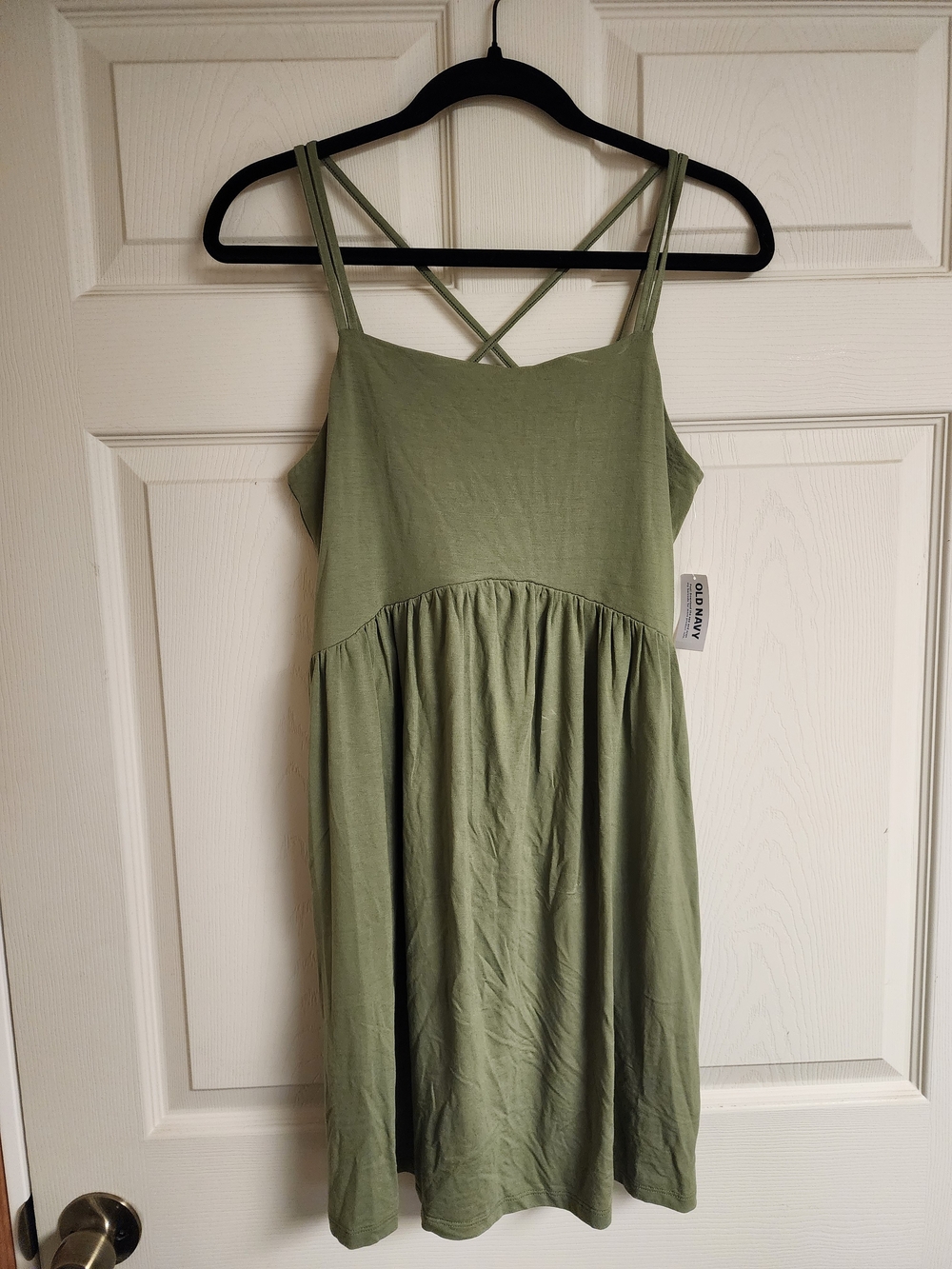 Old Navy Olive Green Strappy Sundress With Pockets